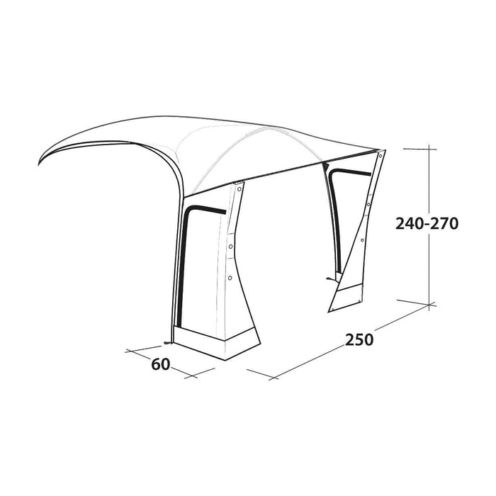 Outwell Tall Connection Crossville 250SA Access zone 240 - 270 cm (Connector Only) Outwell - UK Camping And Leisure