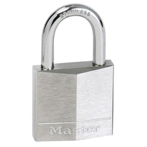 Masterlock Padlock Nickel Brass 40mm SS Shackle Masterlock - UK Camping And Leisure