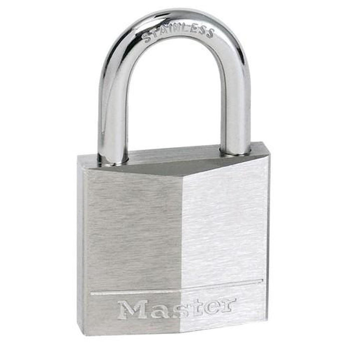Masterlock Padlock Nickel Brass 40mm SS Shackle Masterlock - UK Camping And Leisure
