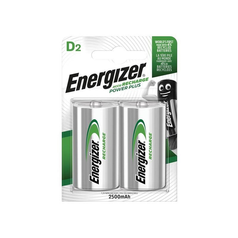 Energizer® Recharge Power Plus D Cell Batteries RD2500 mAh (Pack 2) Energizer® - UK Camping And Leisure