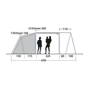 Outwell Sacramento 4 Air 4 Berth Four Room Tunnel Tent - View 11