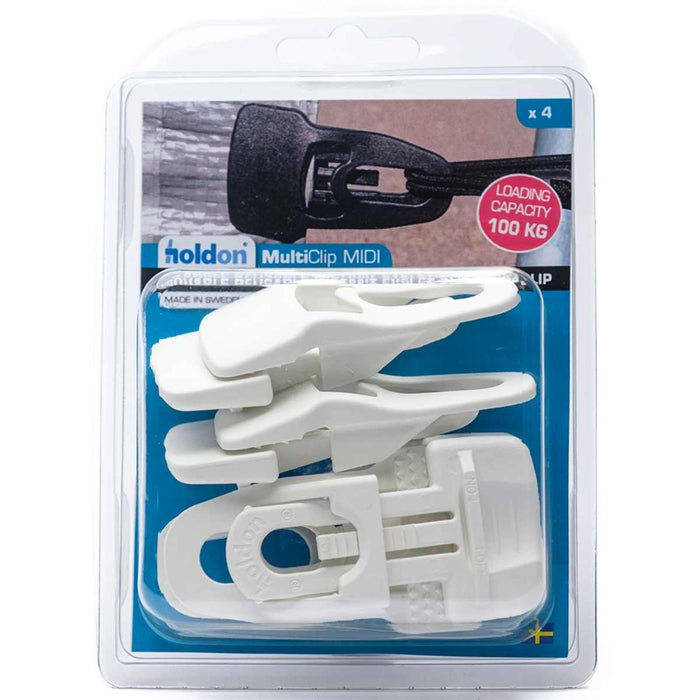 AG Midi Holdon Fabric Clip in White (Pack of 4) AG - UK Camping And Leisure
