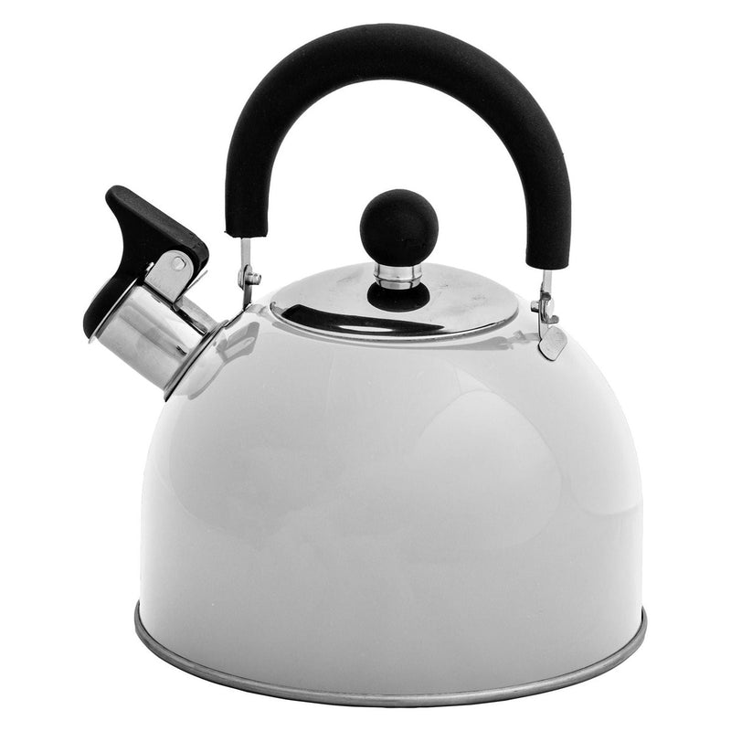 Hamilton cream stainless steel whistling kettle (2L) K0056CR Quest - UK Camping And Leisure