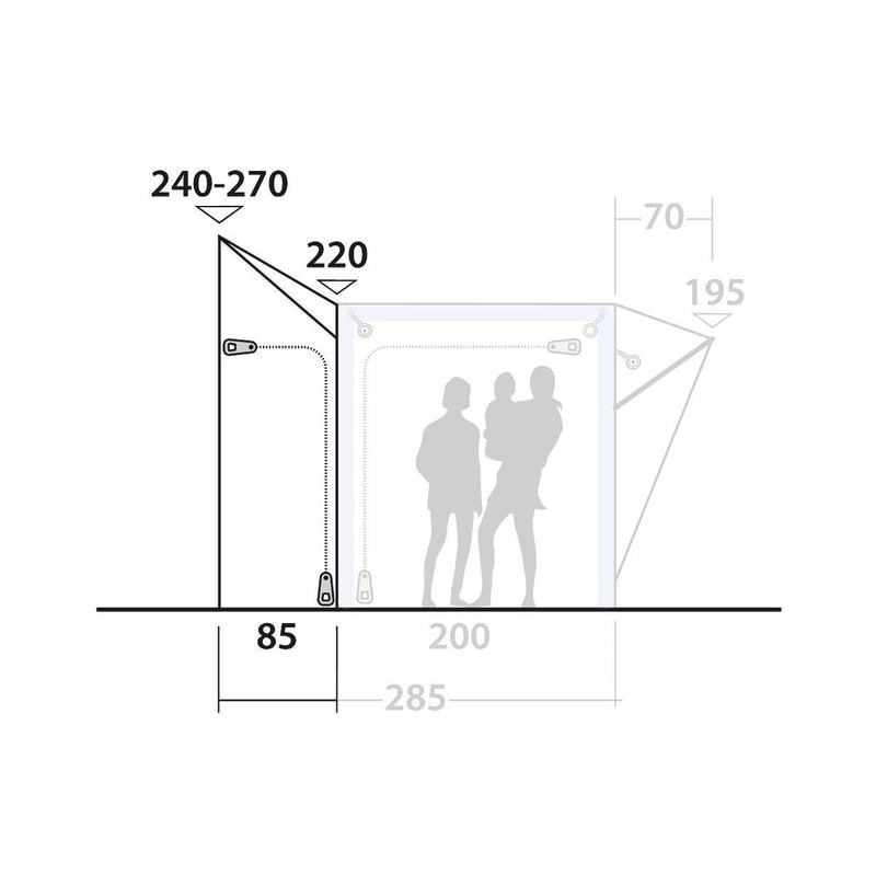Outwell Mid/Tall Connection Park PowerAir Access zone 240-270cm - View 4