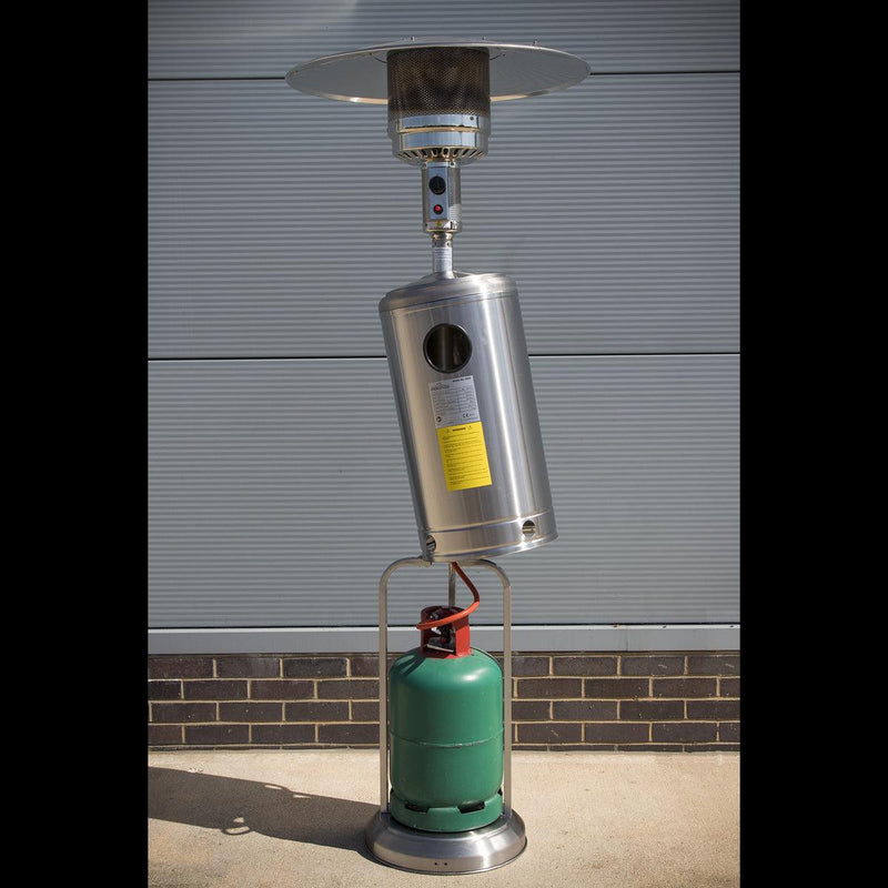 Dellonda 13kW Stainless Steel Commercial Gas Outdoor Garden Patio Heater Wheels Dellonda - UK Camping And Leisure