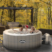 Dellonda 2-4 Person Inflatable Hot Tub Spa with Smart Pump - Rattan Effect Dellonda - UK Camping And Leisure