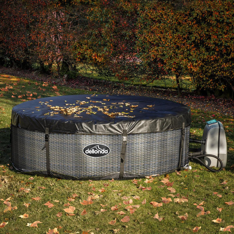 Dellonda 2-4 Person Inflatable Hot Tub Spa with Smart Pump - Rattan Effect Dellonda - UK Camping And Leisure