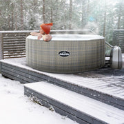 Dellonda 2-4 Person Inflatable Hot Tub Spa with Smart Pump - Rattan Effect Dellonda - UK Camping And Leisure