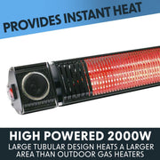 Dellonda 2000W Infrared Outdoor Patio Heater with Speakers Dellonda - UK Camping And Leisure