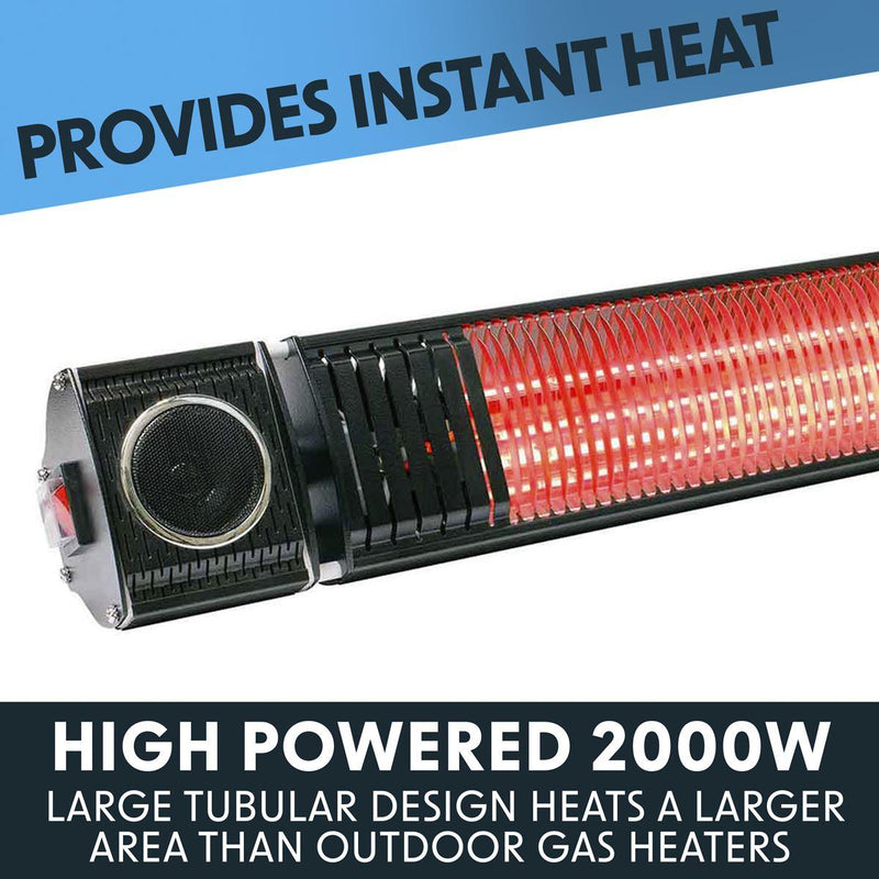 Dellonda 2000W Infrared Outdoor Patio Heater with Speakers Dellonda - UK Camping And Leisure