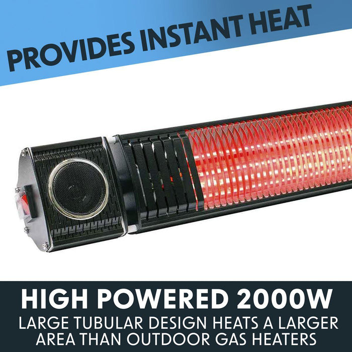 Dellonda 2000W Infrared Outdoor Patio Heater with Speakers UK Camping And Leisure