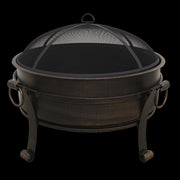Dellonda 30" Deluxe 2-in-1 Outdoor Fire Pit & Coffee Table Antique Bronze Effect Dellonda - UK Camping And Leisure