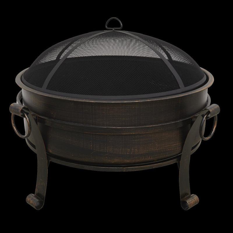 Dellonda 30" Deluxe 2-in-1 Outdoor Fire Pit & Coffee Table Antique Bronze Effect Dellonda - UK Camping And Leisure