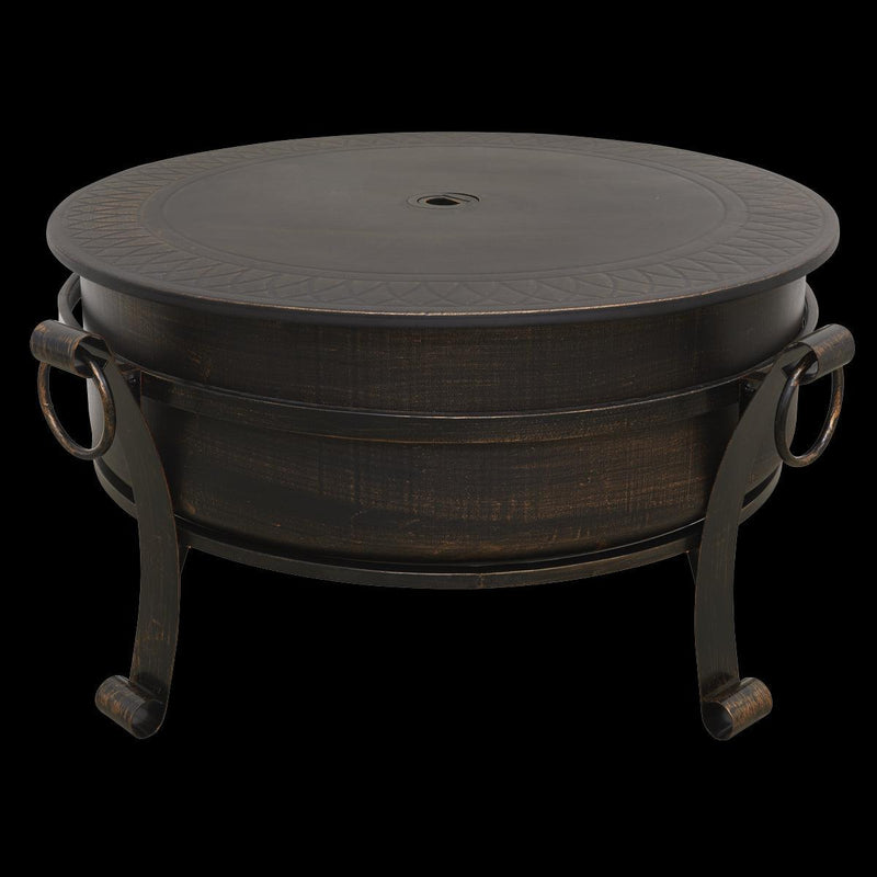 Dellonda 30" Deluxe 2-in-1 Outdoor Fire Pit & Coffee Table Antique Bronze Effect Dellonda - UK Camping And Leisure