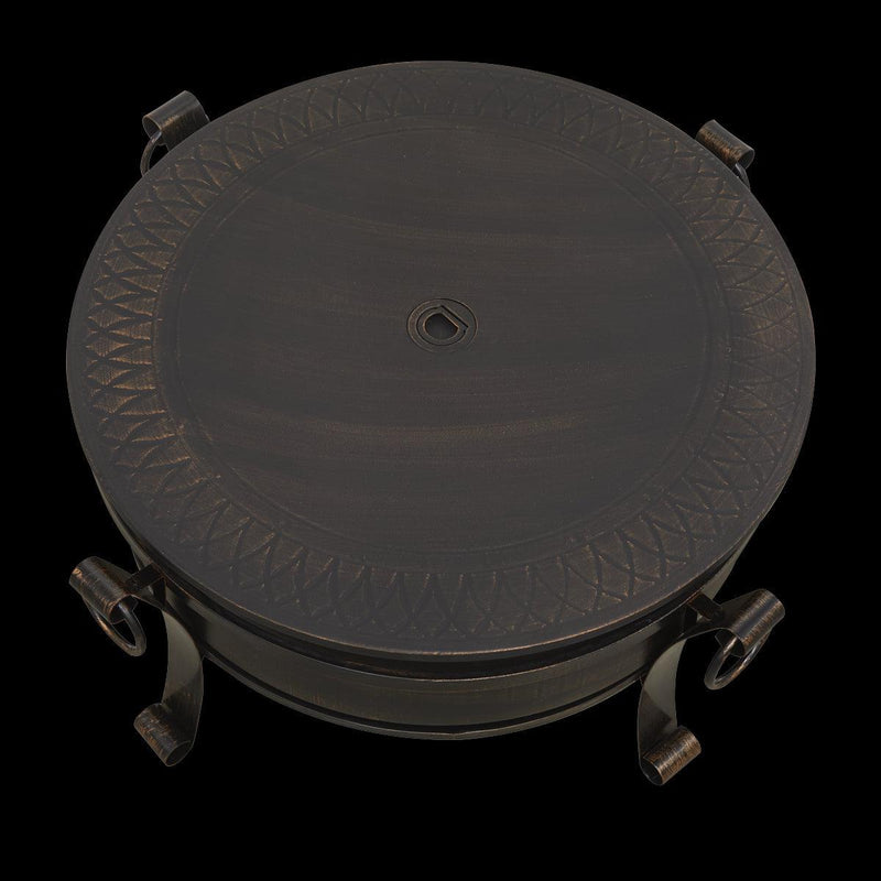 Dellonda 30" Deluxe 2-in-1 Outdoor Fire Pit & Coffee Table Antique Bronze Effect Dellonda - UK Camping And Leisure