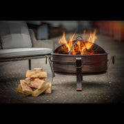 Dellonda 30" Deluxe 2-in-1 Outdoor Fire Pit & Coffee Table Antique Bronze Effect Dellonda - UK Camping And Leisure