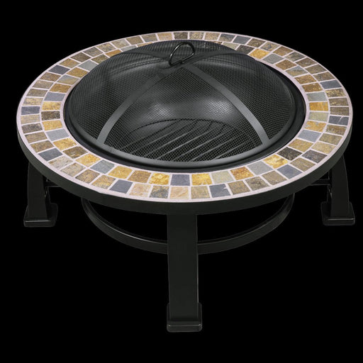 Dellonda 30" Deluxe Traditional Style Fire Pit/Fireplace/Outdoor Heater - Slate - UK Camping And Leisure