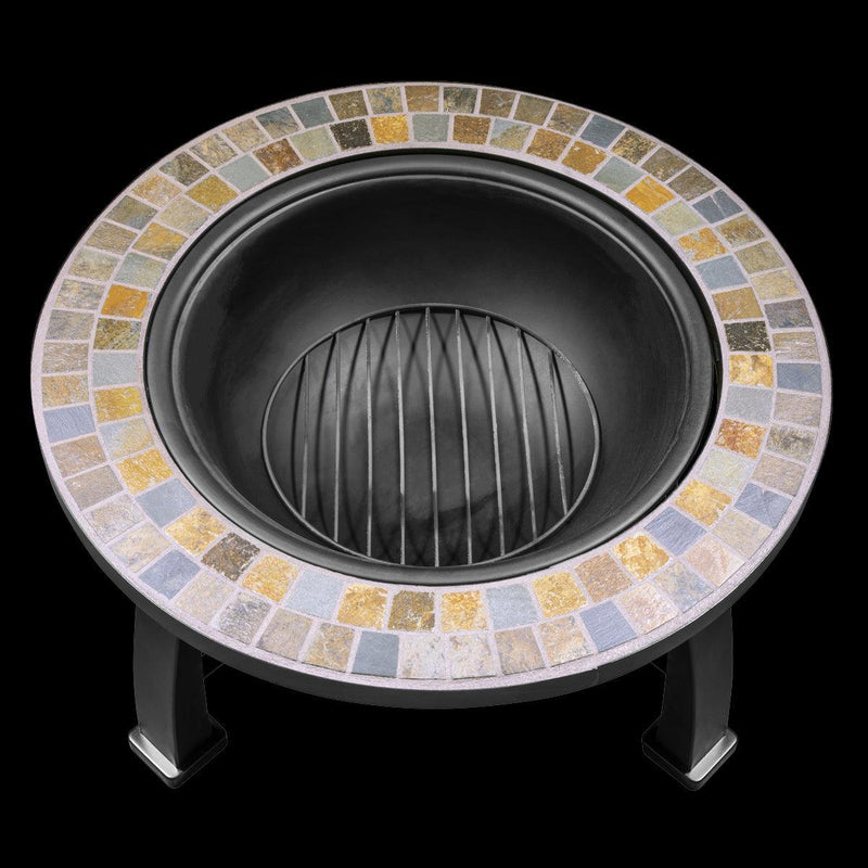Dellonda 30" Deluxe Traditional Style Fire Pit Outdoor Heater - Slate Dellonda - UK Camping And Leisure