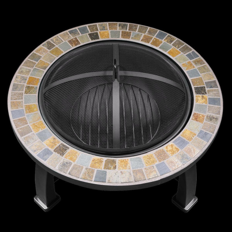 Dellonda 30" Deluxe Traditional Style Fire Pit Outdoor Heater - Slate Dellonda - UK Camping And Leisure