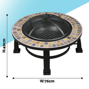 Dellonda 30" Deluxe Traditional Style Fire Pit Outdoor Heater - Slate Dellonda - UK Camping And Leisure