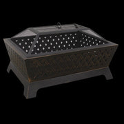 Dellonda 35" Rectangular Outdoor Fire Pit Antique Bronze Effect Dellonda - UK Camping And Leisure