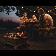 Dellonda 35" Rectangular Outdoor Fire Pit Antique Bronze Effect Dellonda - UK Camping And Leisure