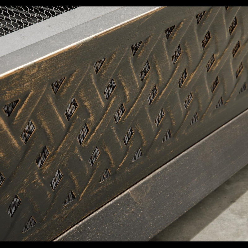 Dellonda 35" Rectangular Outdoor Fire Pit Antique Bronze Effect Dellonda - UK Camping And Leisure