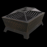 Dellonda 35" Rectangular Outdoor Fire Pit Antique Bronze Effect Dellonda - UK Camping And Leisure