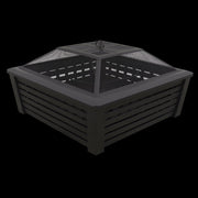 Dellonda 35" Square Outdoor Fire Pit Black Dellonda - UK Camping And Leisure
