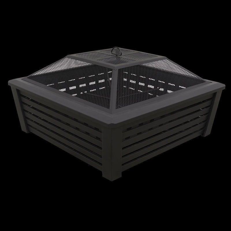 Dellonda 35" Square Outdoor Fire Pit Black Dellonda - UK Camping And Leisure