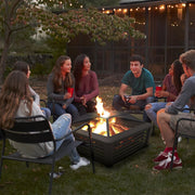 Dellonda 35" Square Outdoor Fire Pit Black Dellonda - UK Camping And Leisure