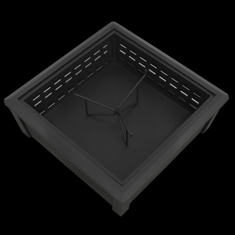 Dellonda 35" Square Outdoor Fire Pit Black Dellonda - UK Camping And Leisure