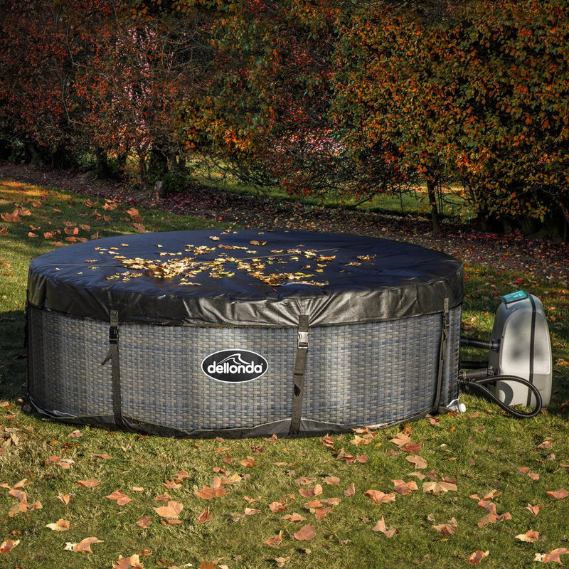 Dellonda 4-6 Person Inflatable Hot Tub Spa with Smart Pump - Rattan Effect Dellonda - UK Camping And Leisure