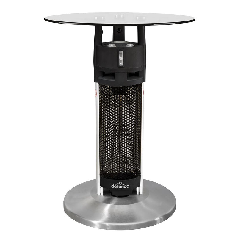 Dellonda Bistro Table with 1200W Heater - Black/Stainless Steel Dellonda - UK Camping And Leisure