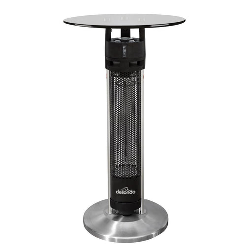 Dellonda Bistro Table with 1600W Heater - Black/Stainless Steel UK Camping And Leisure