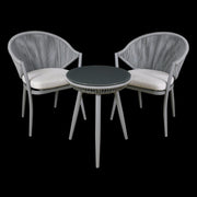 Dellonda Echo 3 Piece Balcony Set with Tempered Glass Top Dellonda - UK Camping And Leisure