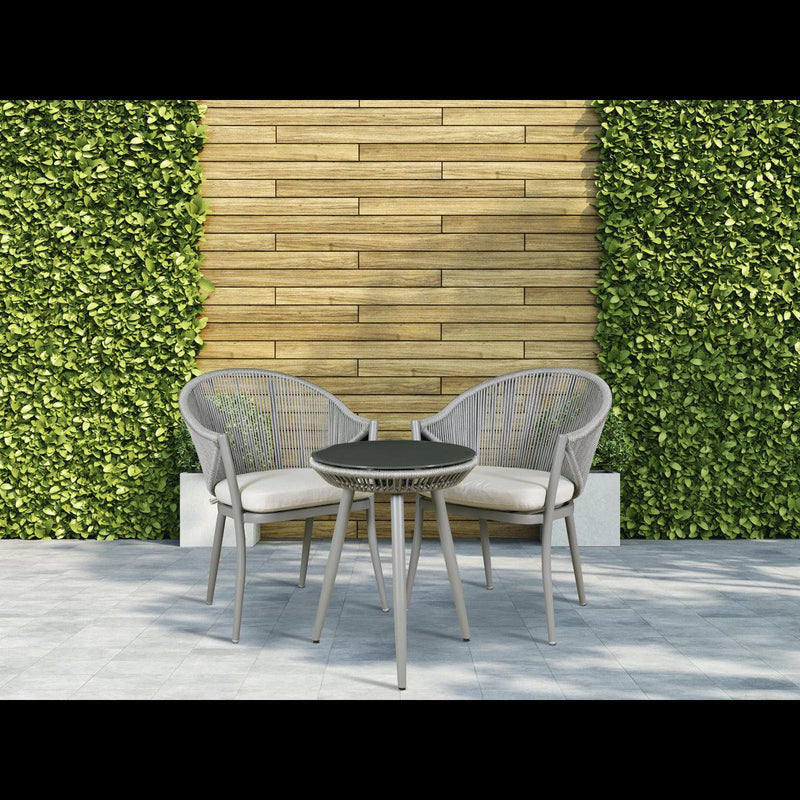 Dellonda Echo 3 Piece Balcony Set with Tempered Glass Top Dellonda - UK Camping And Leisure