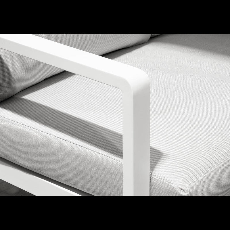 Dellonda Kyoto White 3 Piece Outdoor Garden Corner Sofa & Coffee Table Set Dellonda - UK Camping And Leisure