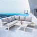 Dellonda Kyoto White 3 Piece Outdoor Garden Corner Sofa & Coffee Table Set Dellonda - UK Camping And Leisure