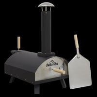 Dellonda Portable Wood-Fired 14" Pizza Oven and Smoking Oven Black/Stainless Steel