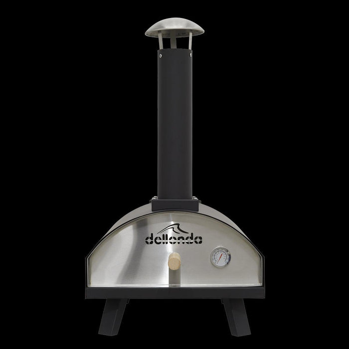 Dellonda Portable Wood-Fired 14" Pizza Oven and Smoking Oven Black/Stainless Steel Dellonda - UK Camping And Leisure