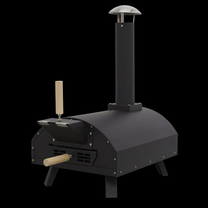 Dellonda Portable Wood-Fired 14" Pizza Oven and Smoking Oven Black/Stainless Steel Dellonda - UK Camping And Leisure