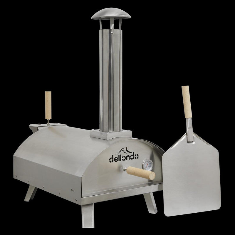 Dellonda Portable Wood-Fired Pizza Oven and Smoking Oven Stainless Steel Dellonda - UK Camping And Leisure