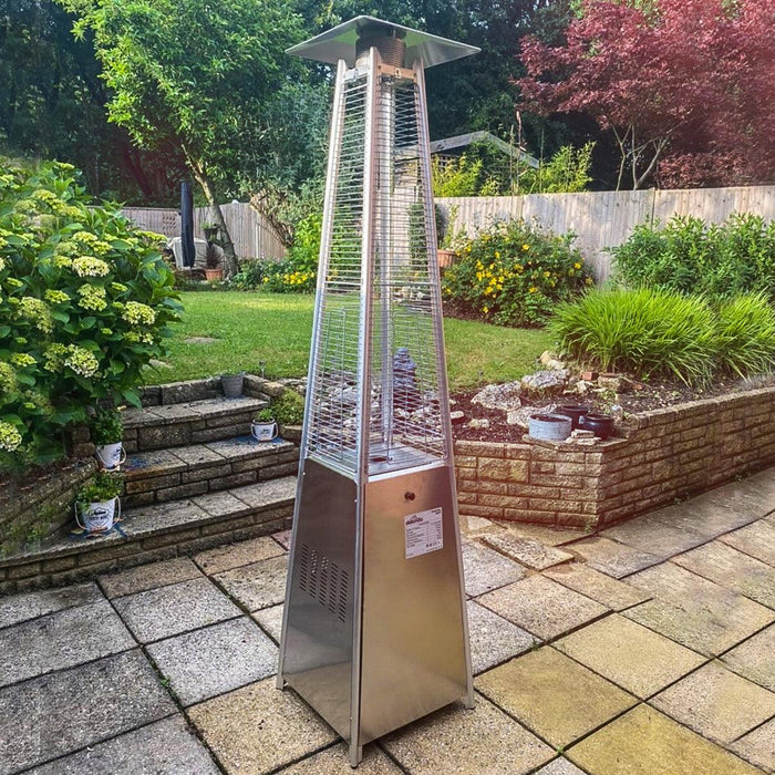 Dellonda Pyramid Gas Patio Heater 13kW Commercial Garden Use Stainless Steel Dellonda - UK Camping And Leisure