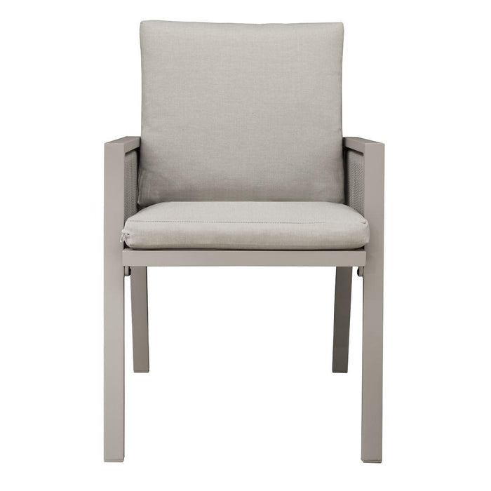 Dellonda Set of 6 Fusion Garden/Patio Dining Chairs with Armrests - Light Grey Dellonda - UK Camping And Leisure