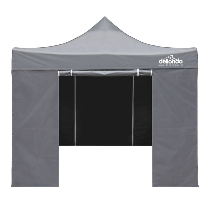 Dellonda 3x3m Pop-Up Gazebo & Side Walls Water Resistant Fabric - Grey Dellonda - UK Camping And Leisure