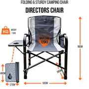 Olpro Directors Chair with side table Grey & Charcoal Olpro - UK Camping And Leisure