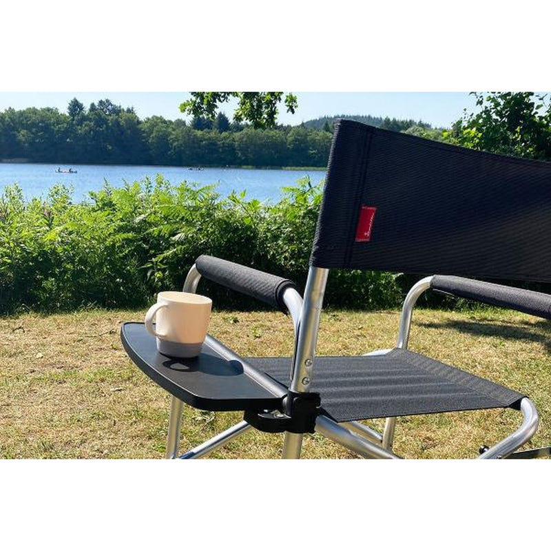 Isabella Lightweight Dark Grey Aluminium Folding Directors Chair Side Table | camping chair, camping table