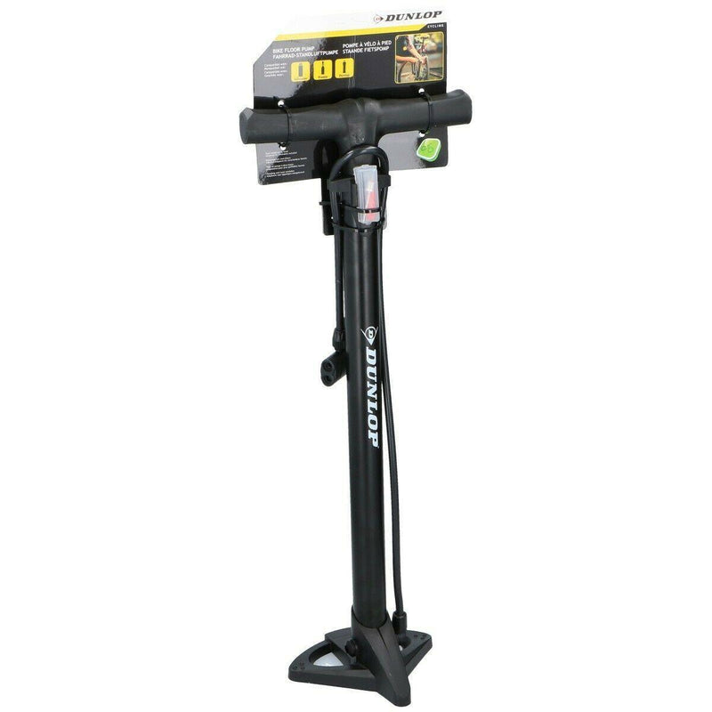 Dunlop Floor Bike Air Pump Stable Foot Car Football Inflatables 12Bar Presta Uk Dunlop - UK Camping And Leisure