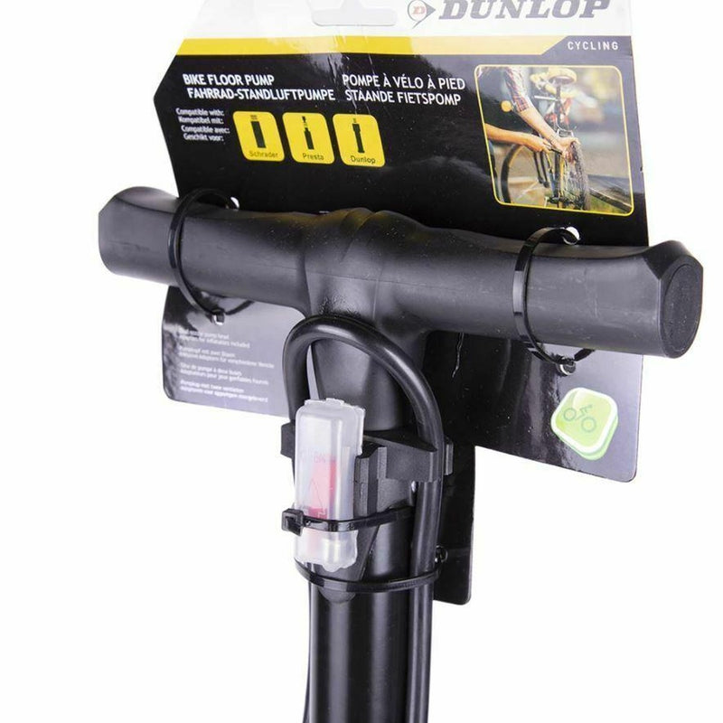 Dunlop Floor Bike Air Pump Stable Foot Car Football Inflatables 12Bar Presta Uk Dunlop - UK Camping And Leisure